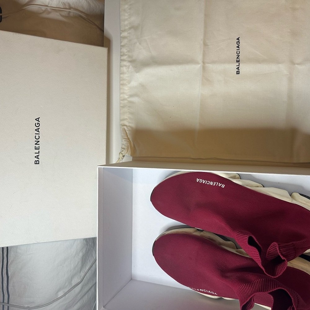 Balenciaga Red Sock Sneakers - Picture 4 of 9